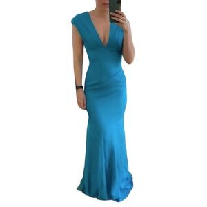 Jovani Floor Length Gown Turquoise